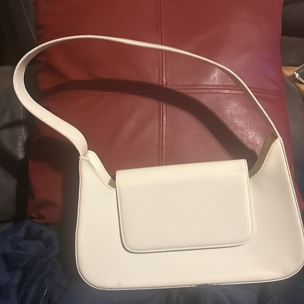 Lancel - White Glossed Leather Structured Handbag